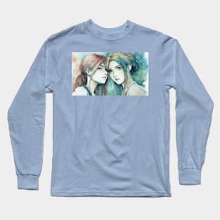 Romantic Anime Girls Long Sleeve T-Shirt